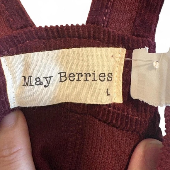 May Berries burgundy corduroy overall dress - Picture 3 of 6